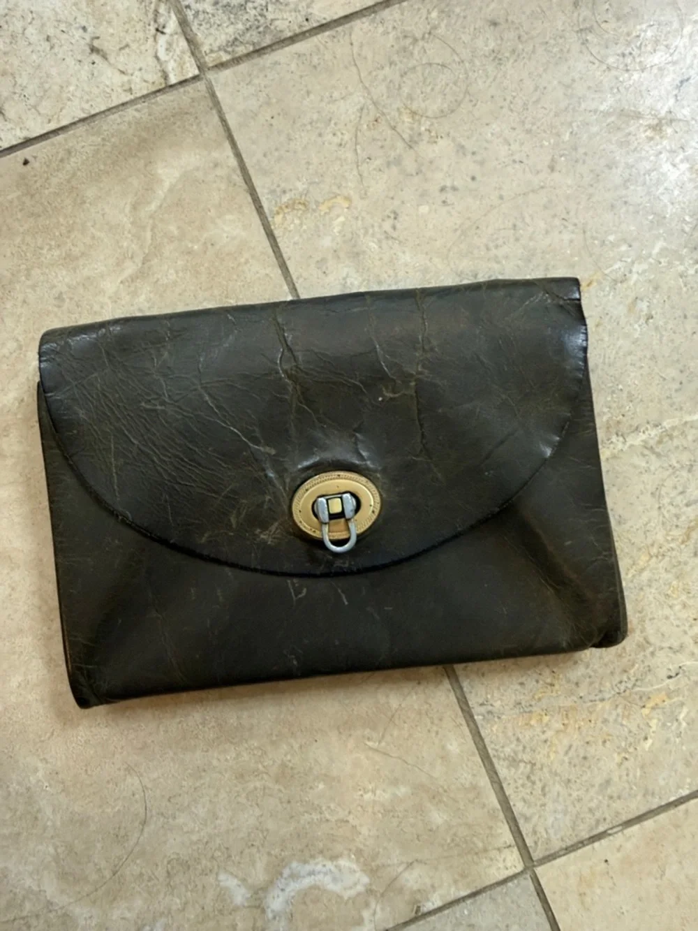Vintage leather clutch pouch wallet